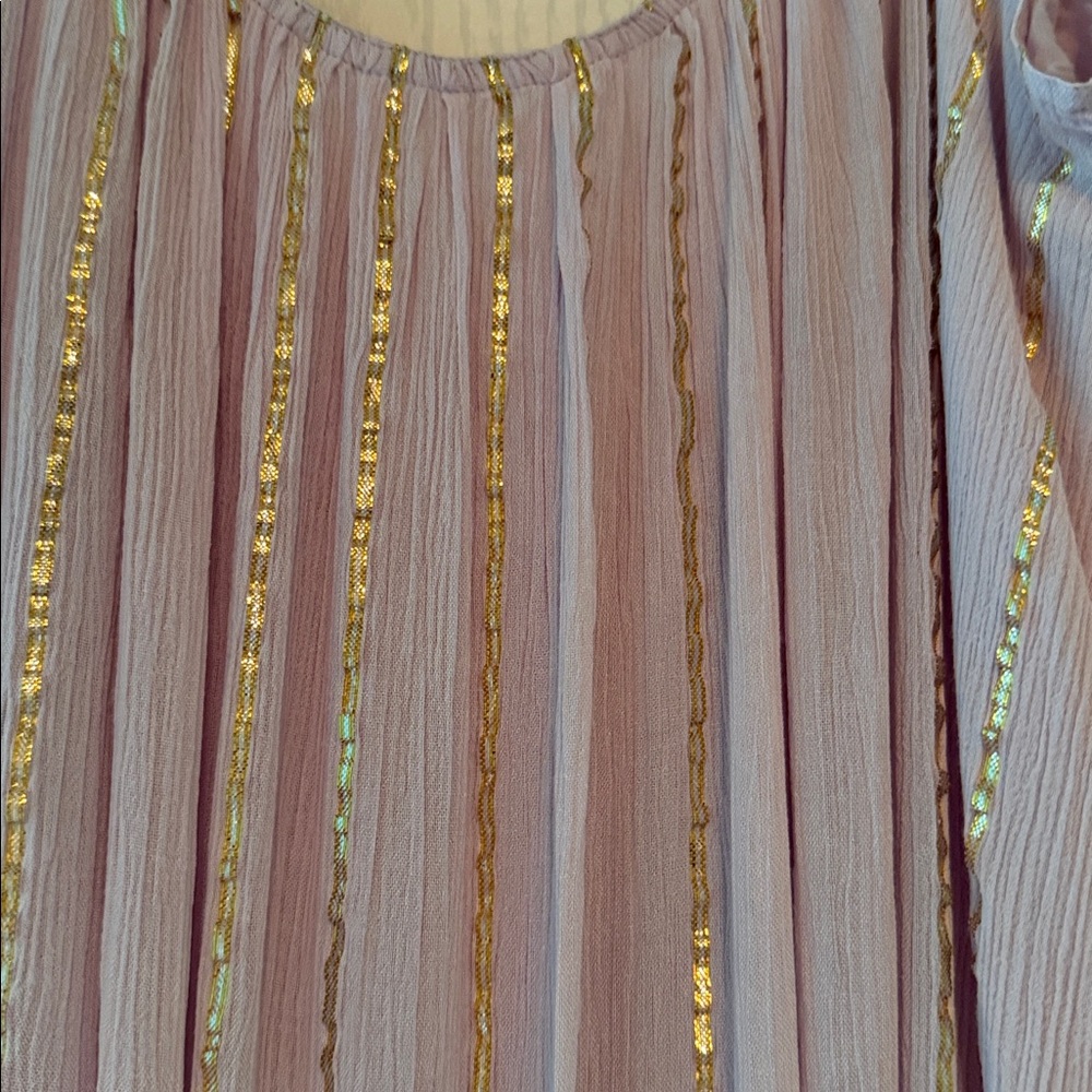 En Creme light purple Maxi Dress with Gold Sequin Stripes - Picture 2 of 4